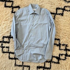 Prada Men’s Blue Dress Shirt, 15 Neck, 38 Length